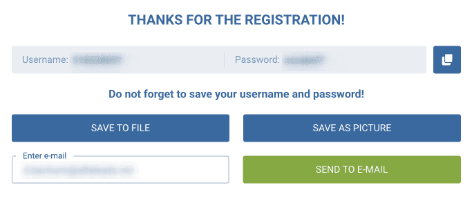 Save your login details for your account