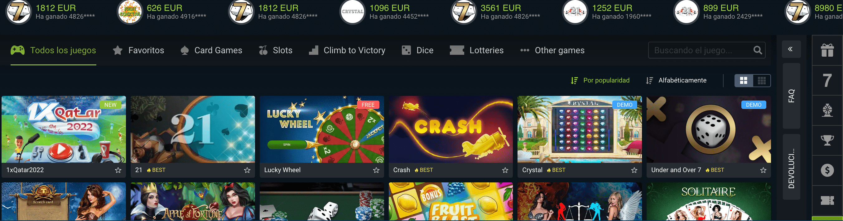 slots por popularidad