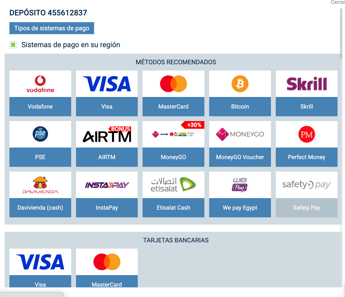 depósito 1xbet