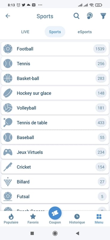 Paris sportifs 1xbet